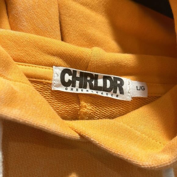 CHRLDR Orange Hoodie w Gray Stars, Size Large - Picture 4 of 5